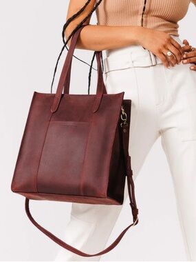 Portland Leather Large Lola Zipper Crossbody Merlot